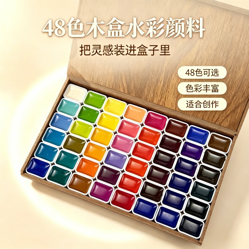 Solid Watercolor Paint Set 48  - Watercolor Paint Set Solid Pigment 评论和价格