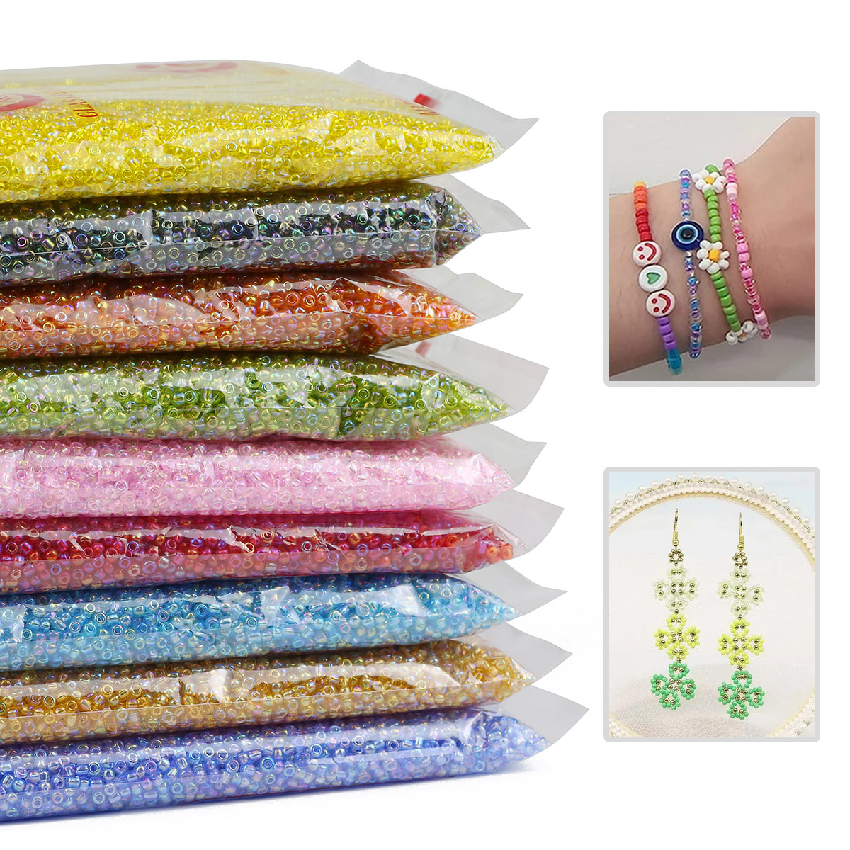 450g 2mm 3mm AB Color  Charm C - Glass Seed Beads 2Mm Jewelry Making 评论和价格