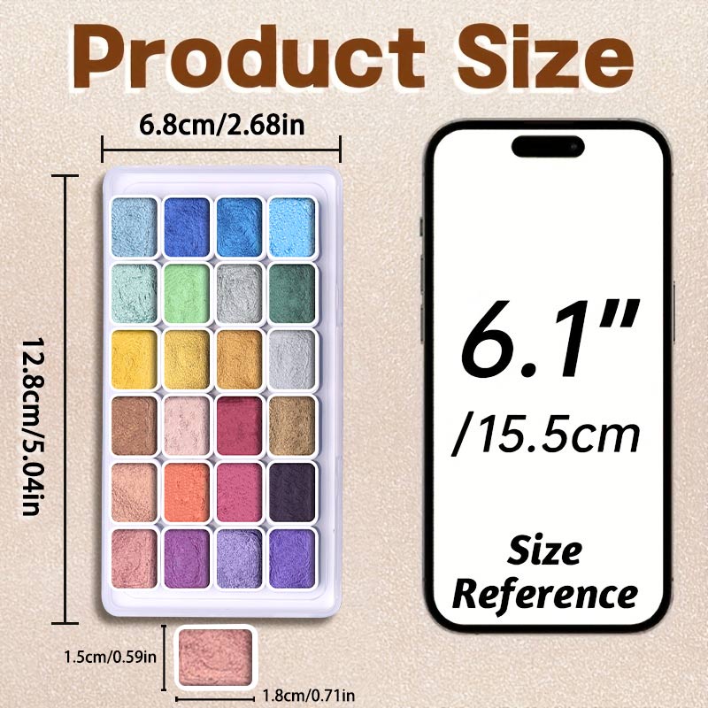 20/24/60/72 Colors Pearl Water - Watercolor Paint Set Solid Pigment 评论和价格