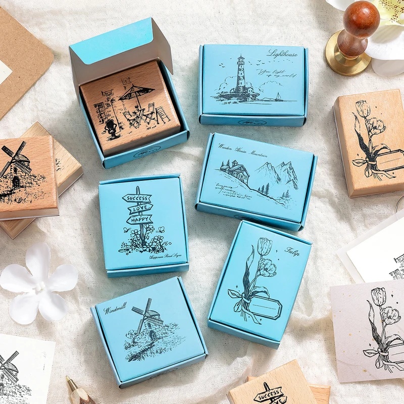 Vintage Wooden Rubber Stamps,  - Scrapbooking 评论和价格