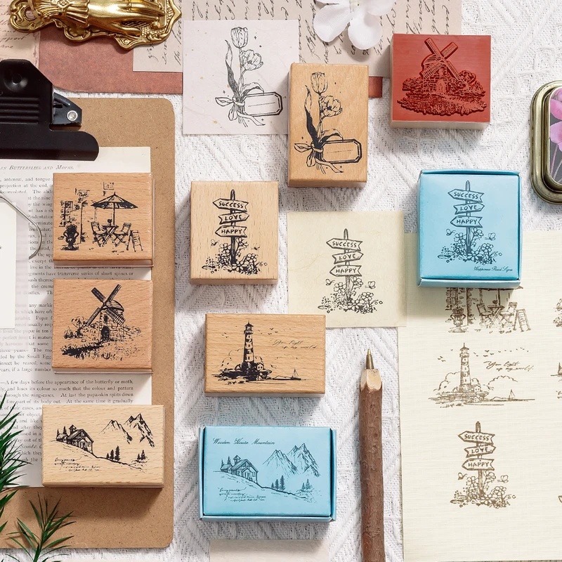 Vintage Wooden Rubber Stamps,  - Scrapbooking 评论和价格