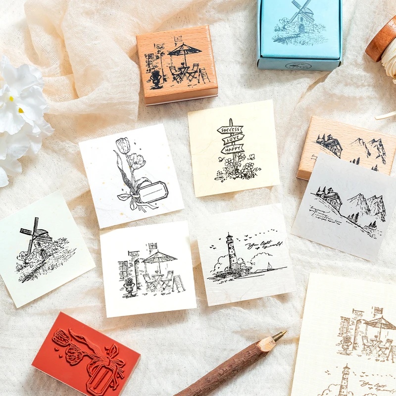Vintage Wooden Rubber Stamps,  - Scrapbooking 评论和价格