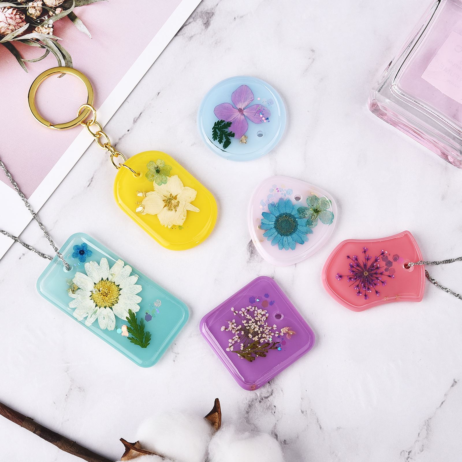 DIY Keychain Pendant Silicone  - Silicone Epoxy Resin Molds Set 评论和价格