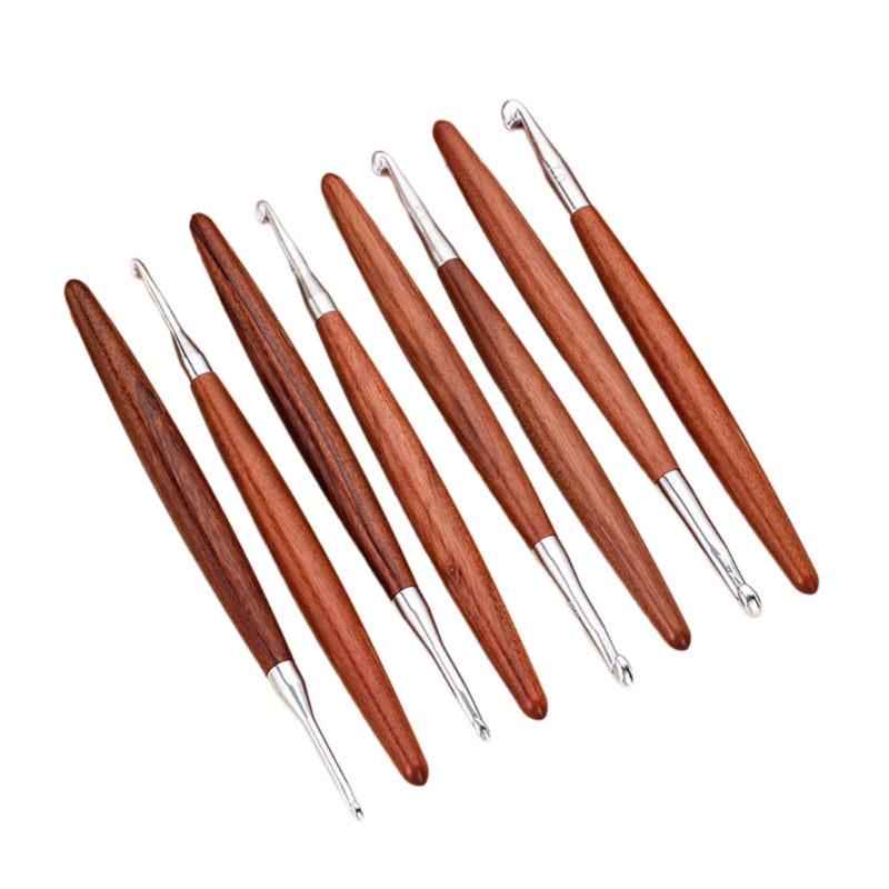F68E 8Pcs Wooden Handle Croche - Wooden Crochet Hooks Ergonomic Handle 评论和价格