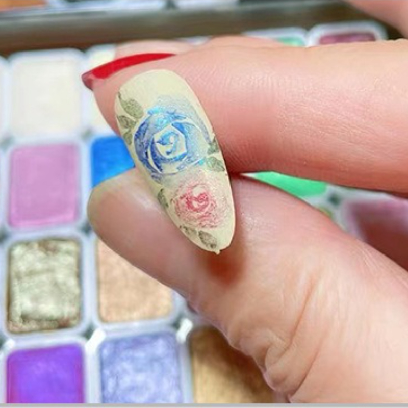 6-color Water-soluble Metal Pe - Watercolor Paint Set Solid Pigment 评论和价格