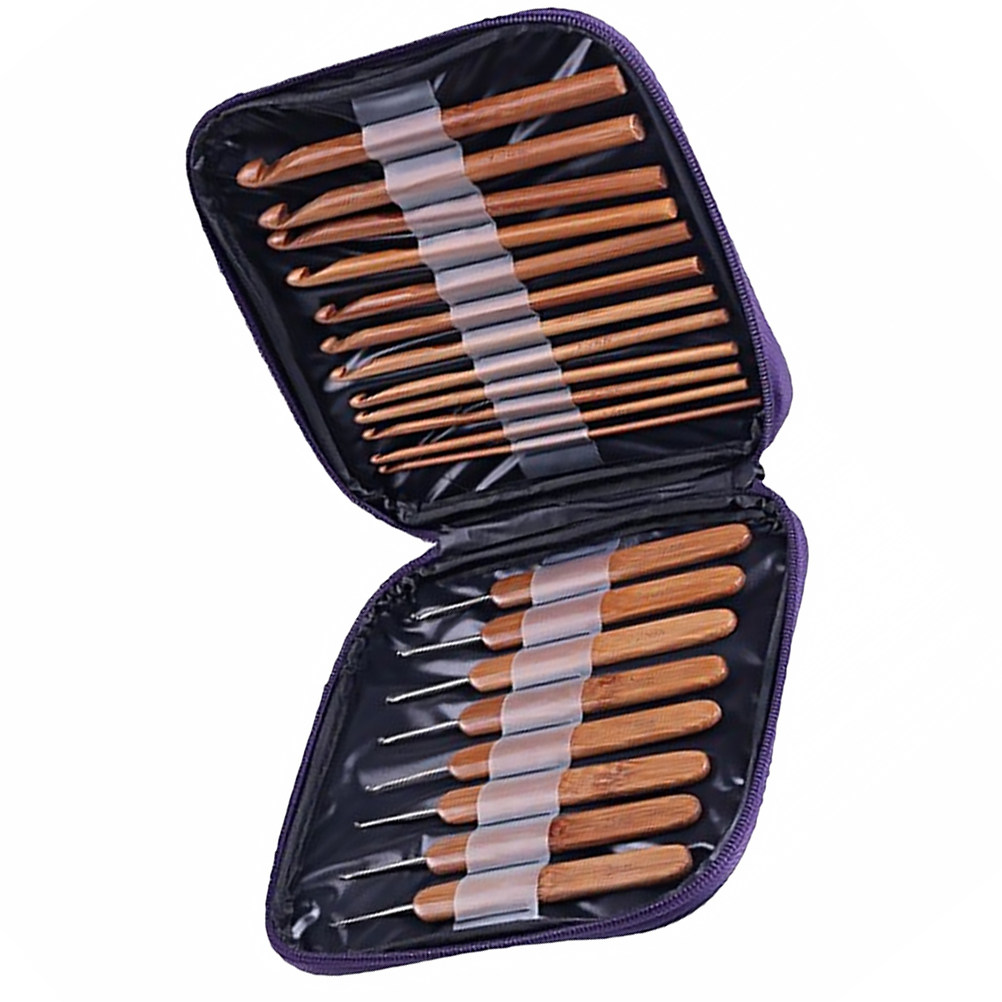 1Set Bamboo Wood Crochet Hook  - Wooden Crochet Hooks Ergonomic Handle 评论和价格