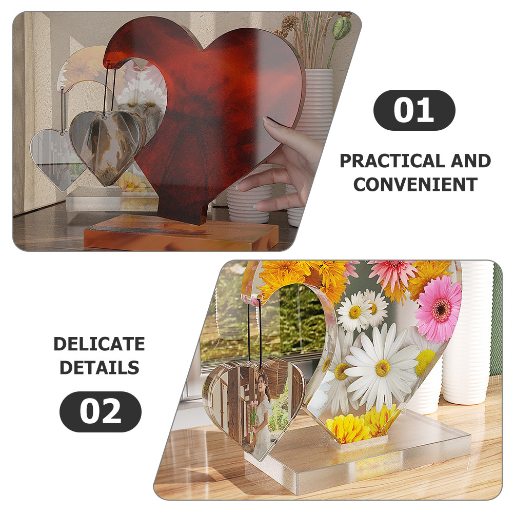 1Set Creative Heart Silicone M - Silicone Epoxy Resin Molds Set 评论和价格